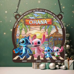 Personalized Lilo & Stitch Ohana Means Family Ornament