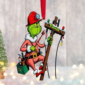 Personalized Lineman Christmas Ornament