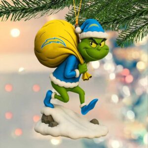 Personalized Los Angeles Football Team Chargers Grinch Christmas Ornament Gift