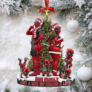 Personalized Marvel Deadpool Christmas Ornament Add Your Family Names