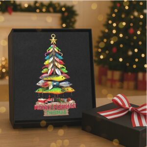Personalized Merry Fishmas Lure Christmas Tree Ornament