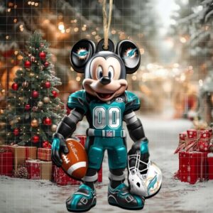 Personalized Miami Team Dolphinss Sport Christmas Ornament, For Football Fan