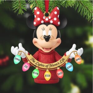 Personalized Minnie Mouse The Lights of Nana's Life Christmas Ornament