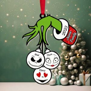 Personalized Monster Family Ornament, Christmas Acrylic Ornament, Gift For Family, Christmas Decor