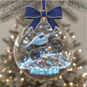 Personalized Monster Truck Christmas Ornament