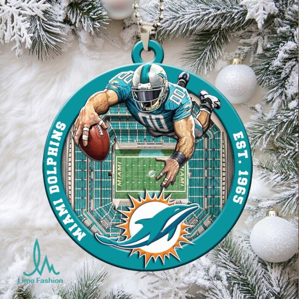 Personalized NFL Miami Dolphins Christmas Ornament Personalized NFL Miami Dolphins Christmas Ornament