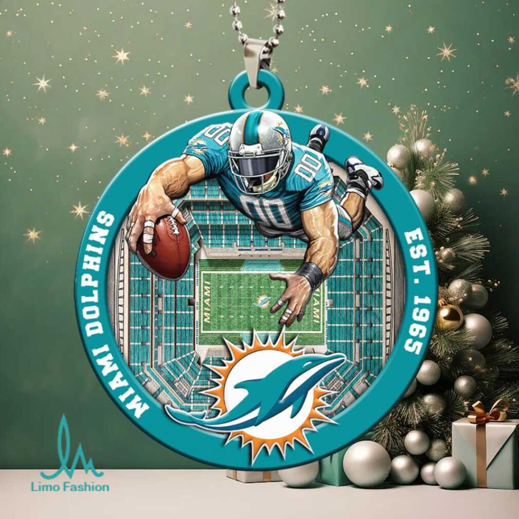 Personalized NFL Miami Dolphins Christmas Ornament Personalized NFL Miami Dolphins Christmas Ornament