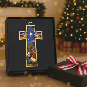 Personalized Nativity Cross Ornament