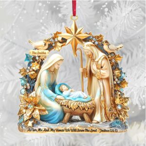 Personalized Nativity Scene Acrylic Christmas Ornament