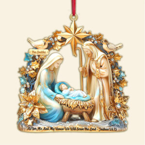 Personalized Nativity Scene Acrylic Christmas Ornament