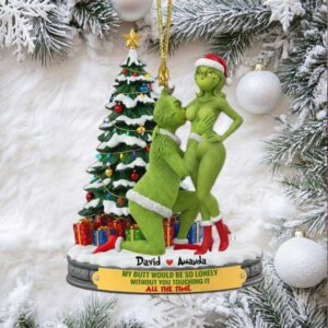 Personalized Naughty Grinchmas Couple Ornament