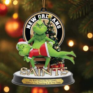 Personalized New Orleans Saints Grinch Couple Christmas Ornament