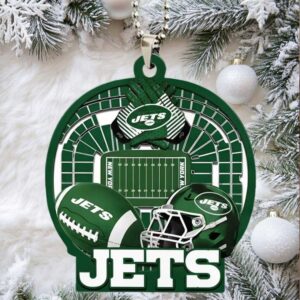 Personalized New York Jets Football Fan Ornament