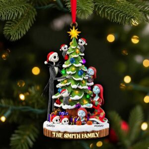Personalized Nightmare Before Christmas Family Christmas Tree Ornament