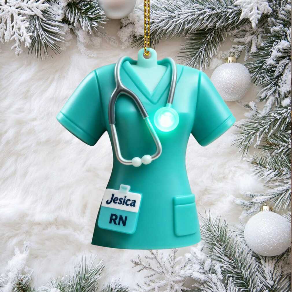Personalized Nurse Ornament with custom scrubs design