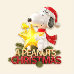 Personalized Peanuts Christmas Snoopy and Woodstock Acrylic Ornament
