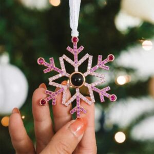 Personalized Photo Projection Christmas Snowflake Ornament