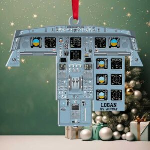 Personalized Plane Dashboard Ornament, Custom Airplane Cockpit, Christmas Gift
