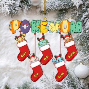 Personalized Pokémon Christmas Ornament Custom Name Acrylic Stockings