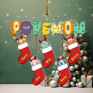 Personalized Pokémon Christmas Ornament Custom Name Acrylic Stockings