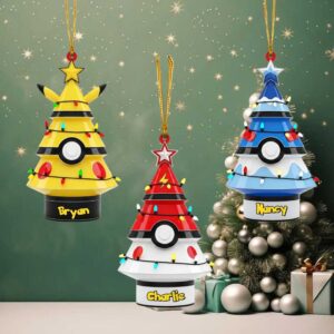 Personalized Pokémon Christmas Ornaments