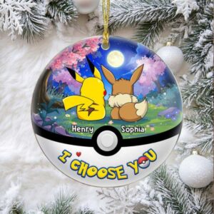 Personalized Pokémon I Choose You Christmas Ornament