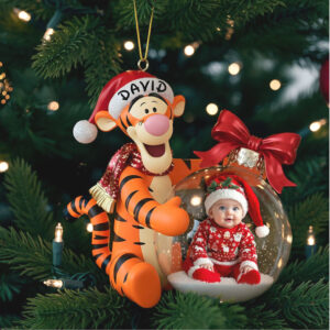 Personalized Pooh & Friends Baby Photo Ornament