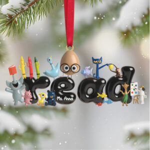 Personalized Read Teacher Ornament