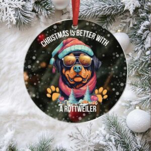 Personalized Rottweiler Dog Christmas Ornament