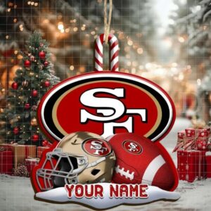 Personalized San Francisco Team 49ers Sport Christmas Ornament, For Football Fan