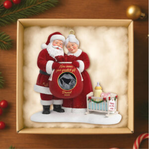 Personalized Santa and Mrs. Claus 'Baby on the Way' Acrylic Ornament