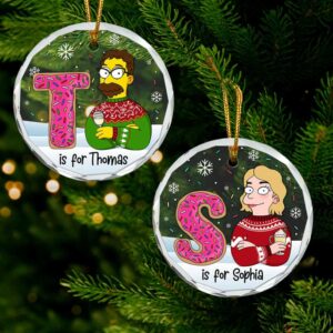 Personalized Simpson Style Christmas Ornament