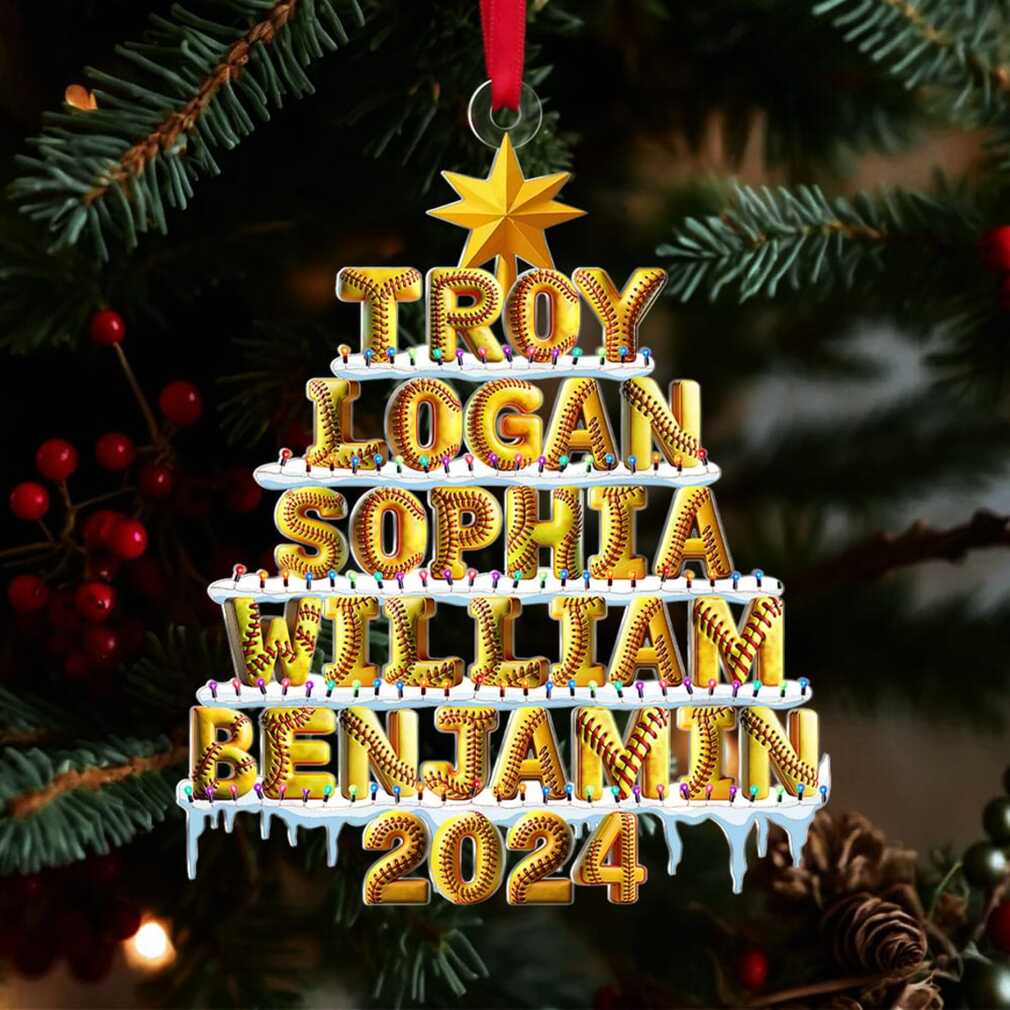 Personalized Softball Christmas Ornament Personalized Softball Christmas Ornament