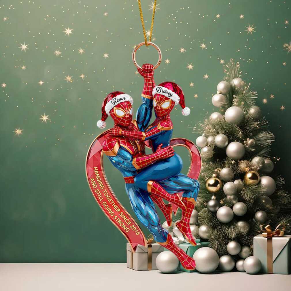 Personalized Spiderman Couple Christmas Ornament Personalized Spiderman Couple Christmas Ornament