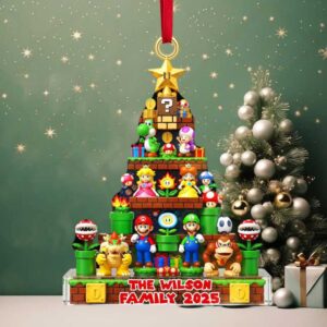 Personalized Super Mario Family Christmas Ornament 2025