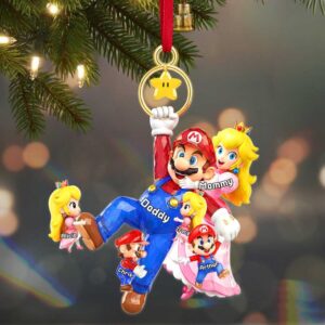 Personalized Super Mario Family Christmas Ornament