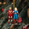 Personalized Surfing Bigfoot Christmas Ornament Personalized Surfing Bigfoot Christmas Ornament