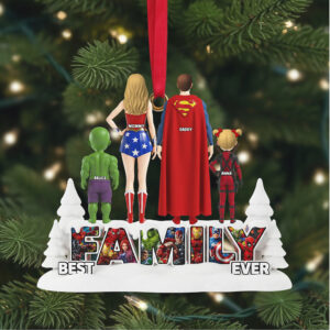 Personalized Superhero Family Ornament