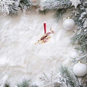 Personalized Toile de Jouy Trumpet Christmas Ornament