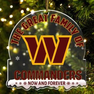 Personalized Washington Commanders Family Christmas Ornament