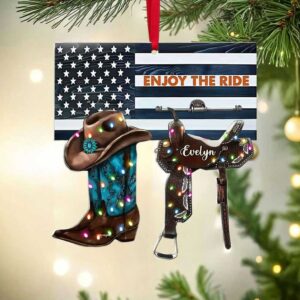 Personalized Western Christmas Ornament