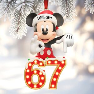 Personalized William 67th Birthday Mickey Mouse Ornament Personalized William 67th Birthday Mickey Mouse Ornament