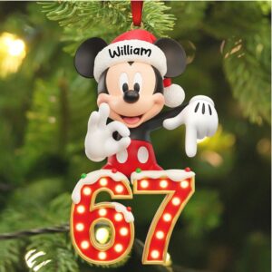 Personalized William 67th Birthday Mickey Mouse Ornament