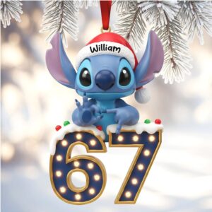 Personalized William Stitch 67th Birthday Christmas Ornament Personalized William Stitch 67th Birthday Christmas Ornament