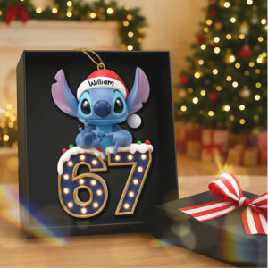 Personalized William Stitch 67th Birthday Christmas Ornament