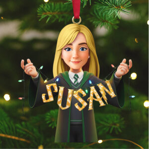 Personalized Wizard Name Christmas Ornament