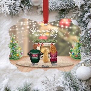 Personalized You and Me and the Dog Christmas Ornament