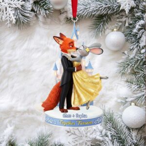 Personalized Zootopia Chris & Sophia Together Furrever Christmas Ornament