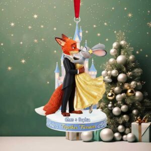 Personalized Zootopia Chris & Sophia Together Furrever Christmas Ornament