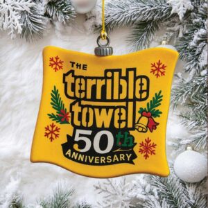 Pittsburgh Steelers The Terrrible Towel 2025 Custom Shape 2 sided Acrylic Ornaments.jfif